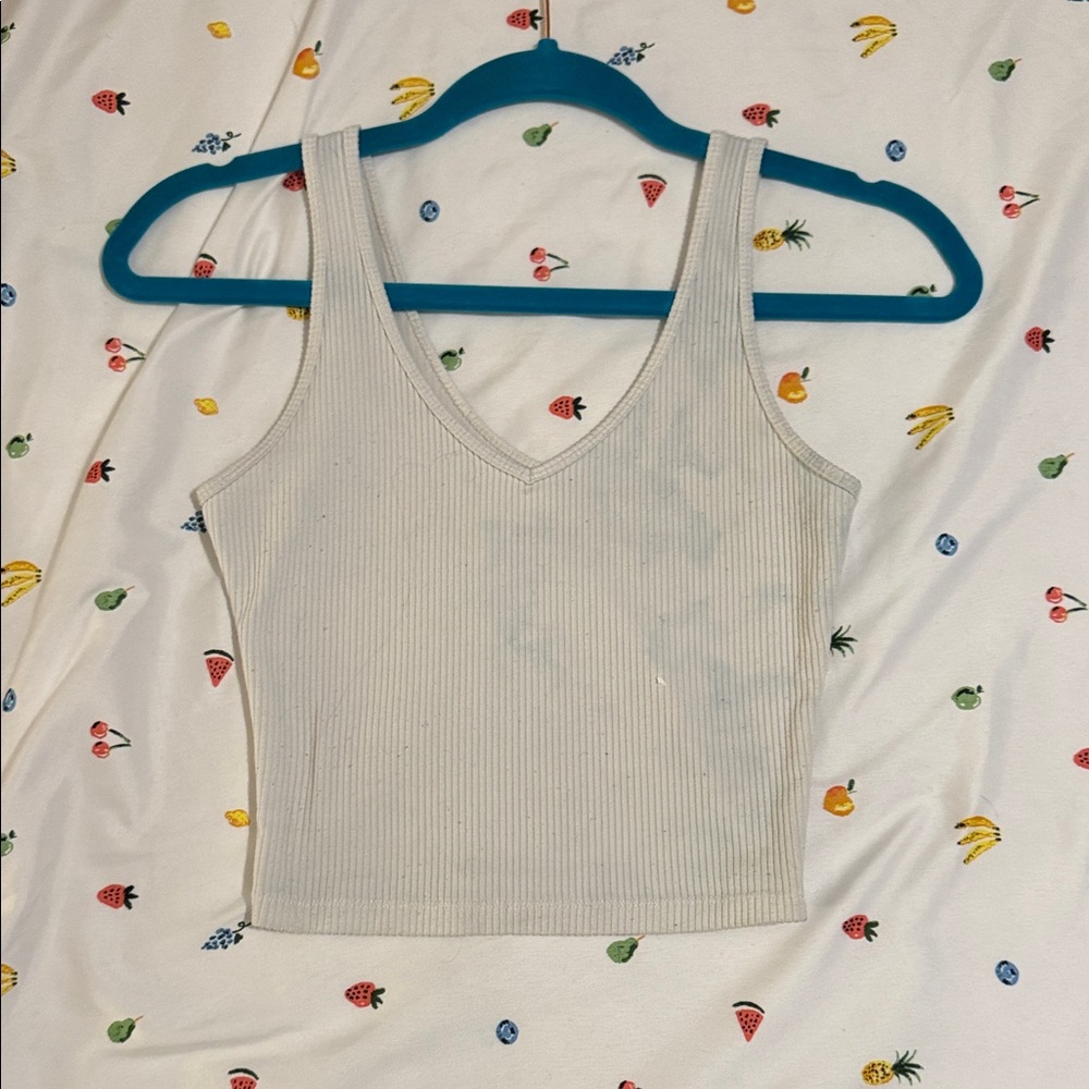 Hollister Ribbed Tank Top - White